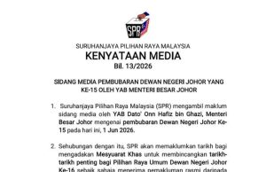 KENYATAAN MEDIA SPR BERKAITAN PEMBUBARAN DUN JOHOR