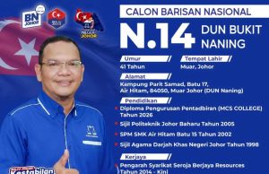 MOHD GHAZALI SABARI PEMBAWA OBOR BAHARU BAGI PENGUNDI DUN BUKIT NANING,JOHOR